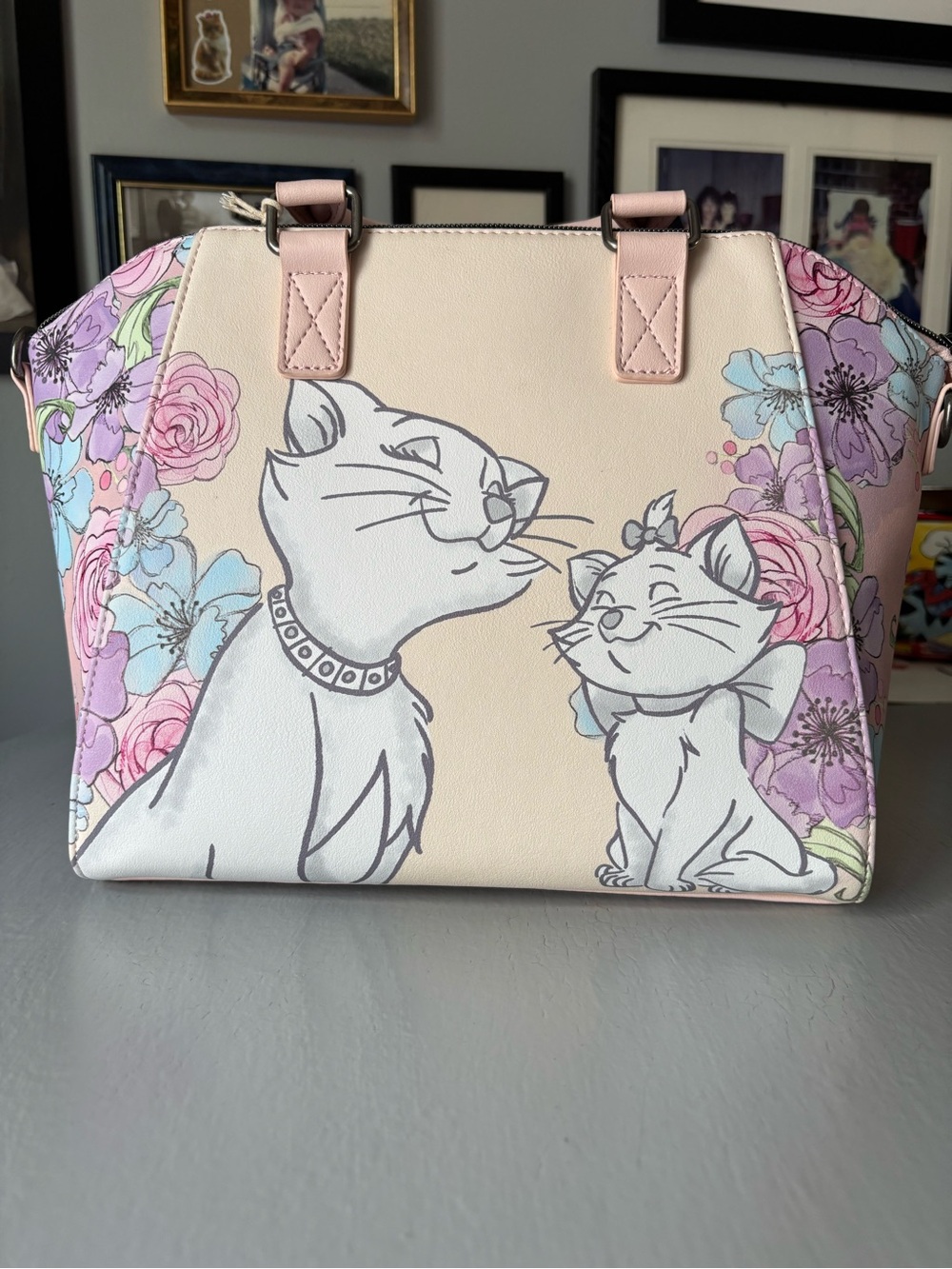 Loungefly Pastel Floral Aristocats Satchel.